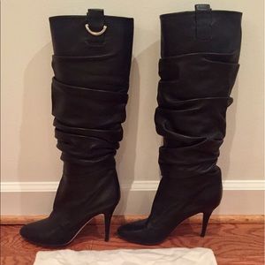 Dior Tall Black Leather Boots 8